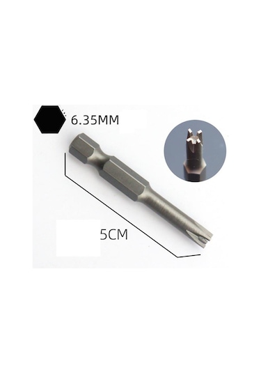 5 Adet Özel Şekilli Tornavida Seti 50mm U Şeklinde Y Tipi Üçgen İç Çapraz Üç Noktalı Tornavida Bit Aracı