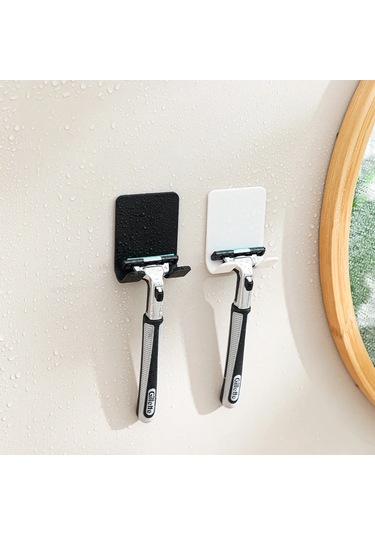 2 Adet Banyo 304 Paslanmaz Çelik Jilet Tutucu Depolama Kanca Beyaz