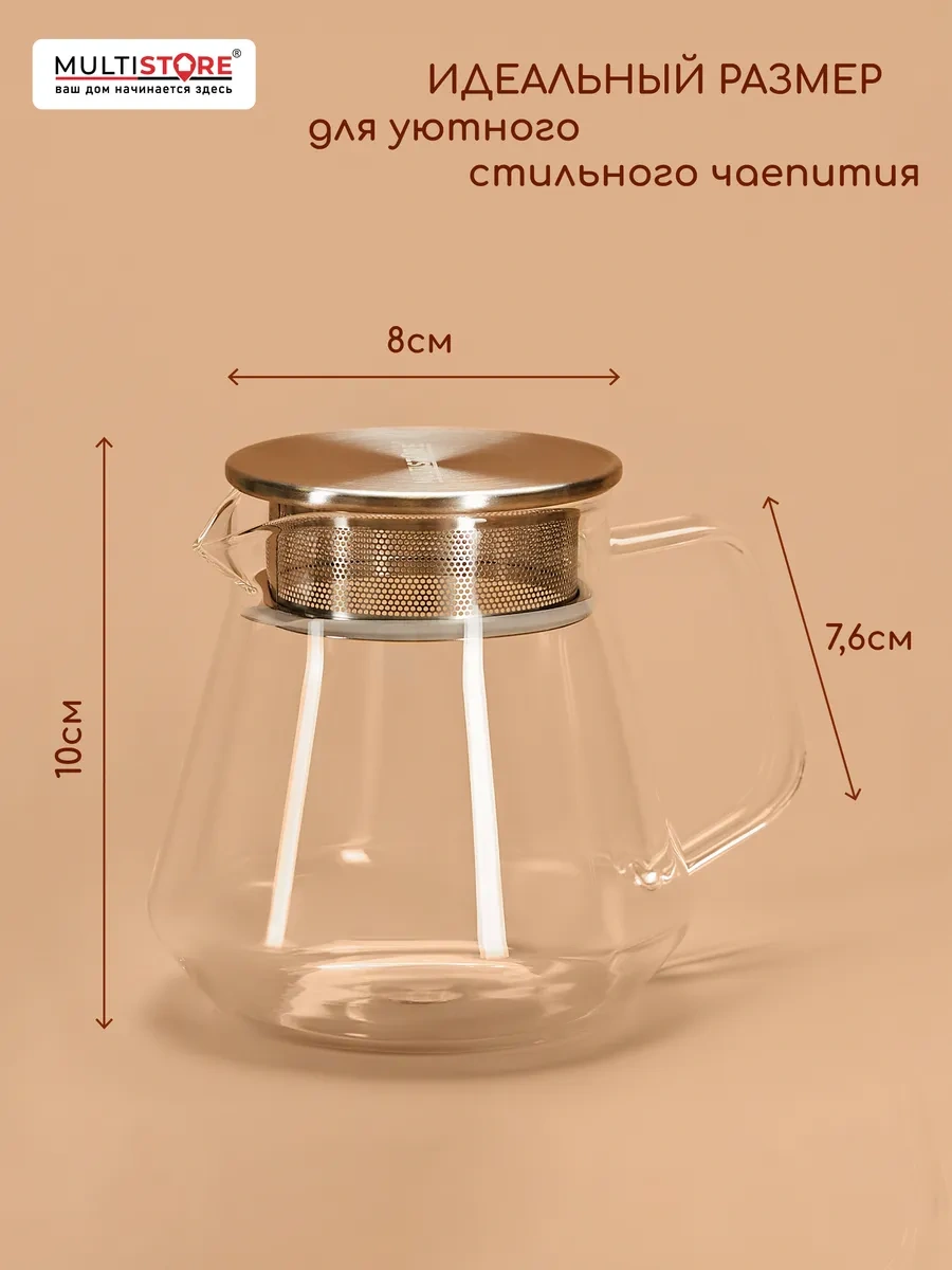 Multıstore Cam Demlik 600 Ml Filtreli 302856949 Beyaz