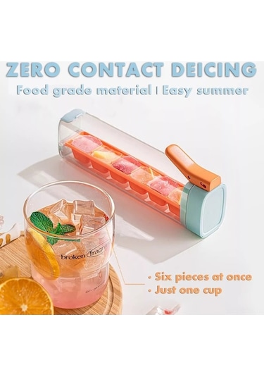 Besthome1 Yeşil Tek Elle Kullanılabilir Buzluk - 6 Bölme - Yiyecek Malzeme - Renkli Buz Kutusu Çok Renkli