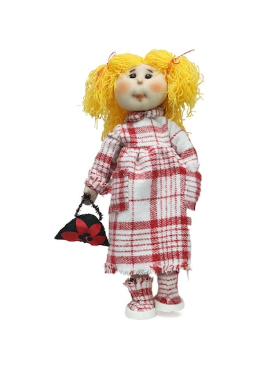 E38 El İşçiliği Sarı Saçlı Kız Dekor Bebek 32 Cm - 6234