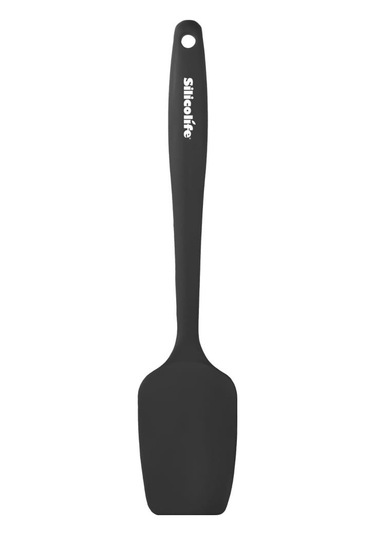 Silicolife 3 Lü Spatula Seti, Isıya Dayanıklı Yanmaz Yapışmaz Silikon Küçük Spatula Büyük Spatula Kaşık Spatula Siyah