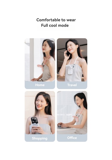 Padalink 2024 Taşınabilir Usb Şarjlı Katlanır Boyun Fanı - Lcd Ekranlı, 3000mah Pil, 3 Hız Ayarı Beyaz