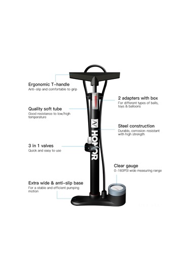 Ximistore9 Bisiklet İçin Yerüstü Hava Pompa, 160 Psı, Hızlı Ve Güvenli Şişirme, Büyük Basınç Göstergesi, Schrader/presta/dunlop Uyumlu