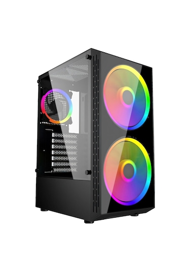 Izoly Esir 2X Argb 18 CM 1x ARGB 12 CM Fanlı Usb 3.0 Temperli Cam