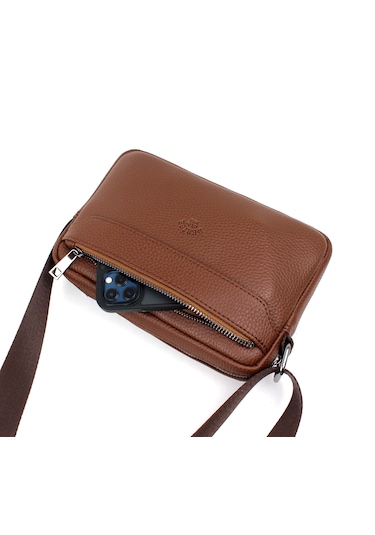 Unisex Taba Orta Boy Askılı Postacı Omuz Çantası Taba