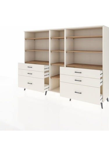 Hyperion Dolap 10 Raflı 6 Çekmeceli 220x44x163 Aytaşı-çam/aytaşı Aytaşı-çam/aytaşı