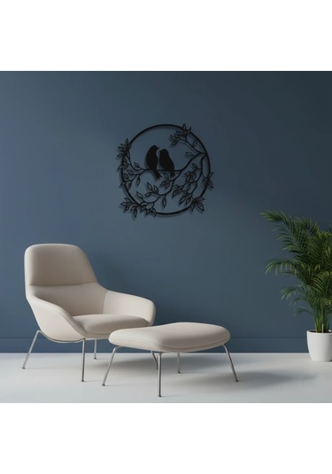 Kuş Yuvası Ve Dallar Metal Duvar Süsü