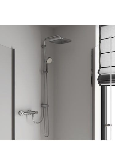 Grohe Tempesta Cosmopolitan System 250 Cube Duvar Bağlantılı Divertörlü Duş Sistemi - 26694000 Krom