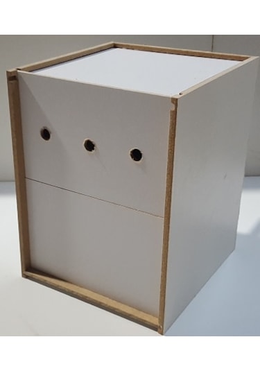 Muhabbet Kuş Yuvası Sürgülü Plastik Folluk Ahşap Mdf Yuvalık