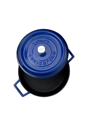 Lava Döküm Çok Amaçlı Yayvan Tencere Trendy 24 CM Mavi