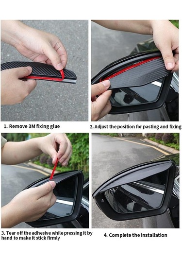 jmsstore Universal Araç Dikiz Aynası Yağmur Kaş Dikiz Yağmur Geçirmez Bıçaklar Etiket