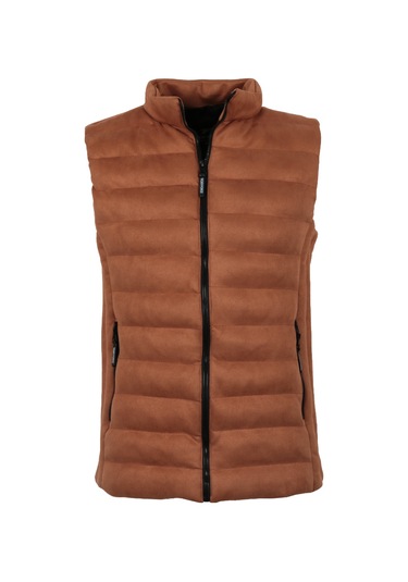 Erkek Dar Kesim Taba Nubuk Süet Şişme Yelek Rar01238 001