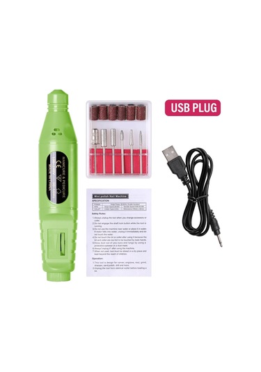 Lulaa Taşınabilir Elektrikli Tırnak Matkap Makinesi Manikür Freze Seti Tırnak Dosyaları Matkap Uçları Jel Cila Sökücü Araçları Plum