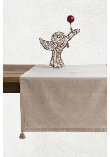 Selendi Runner Bej Masa Örtüsü