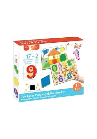 Fp2762 Tak Çıkar Puzzle Şekiller Sayılar