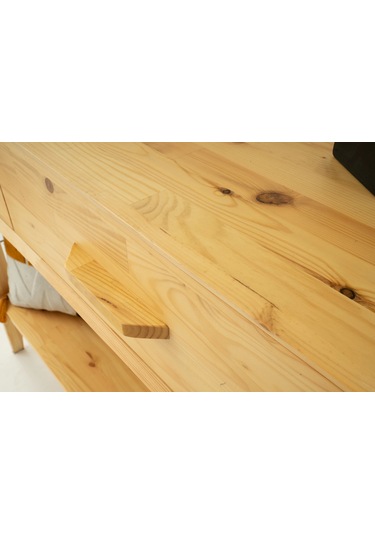 Ahşap Natural 2 Çekmeceli 1 Raflı Dresuar Naturel Naturel