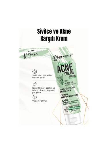 Elvons Sivilce ve Akne Karşıtı Yüz Kremi 50 ML