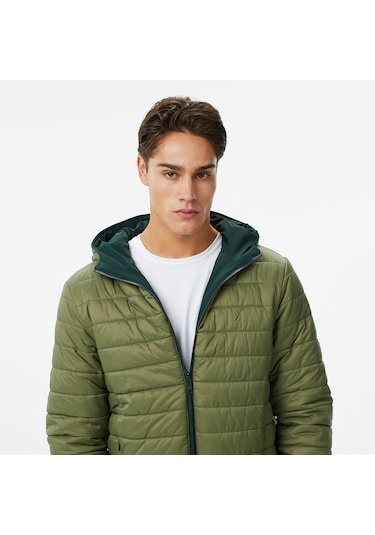 Nautica Erkek Yeşil Regular Fit Çift Taraflı Mont Düz J57008t Yeşil