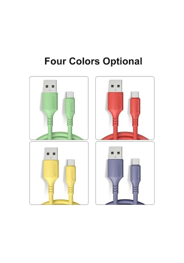 Sandwich 3a Hızlı Şarj Type-c Kablosu, Dayanıklı, 1m Uzunluk, Sarı Renk, Telefonlar İçin