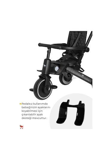 Merkür Bebe Hawk Üç Tekerlekli Bebek Ve Çocuk Bisikleti Siyah Siyah