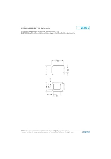 Serel Zeta Yavaş Kapanan Klozet Kapağı 223zt00002
