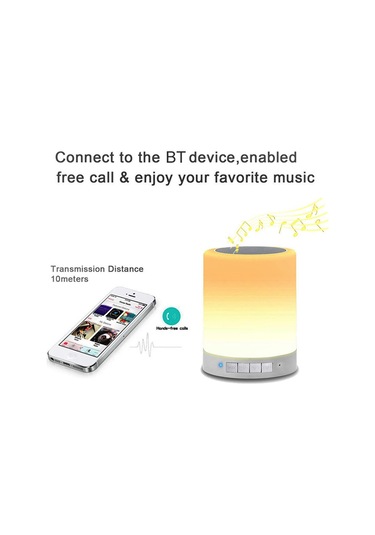 Singree Renkli Dokunmatik Led Lamba Ve Bluetooth Hoparlör - Usb, Tf Kart, Aux Girişli Taşınabilir Işık