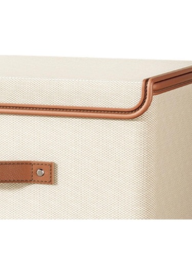 Suntek Katlanabilir Organizatör Kapaklı Saklama Kutusu Bej 50 x 35 x 31 CM