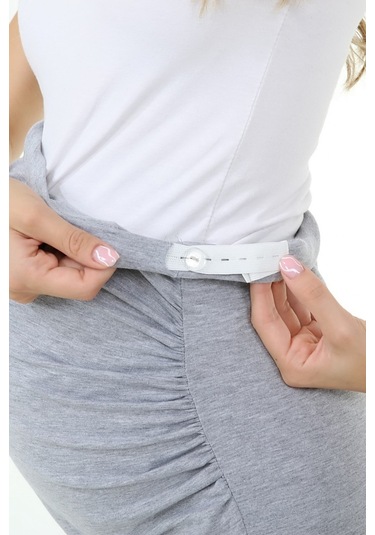 Luvmabelly Myra9041 Beli Ayarlanabilir Hamile Etek -gri-gri