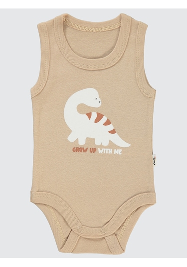 Civil Baby Erkek Bebek Çıtçıtlı Badi 1-36 Ay Sütlü Kahve Sütlü Kahve