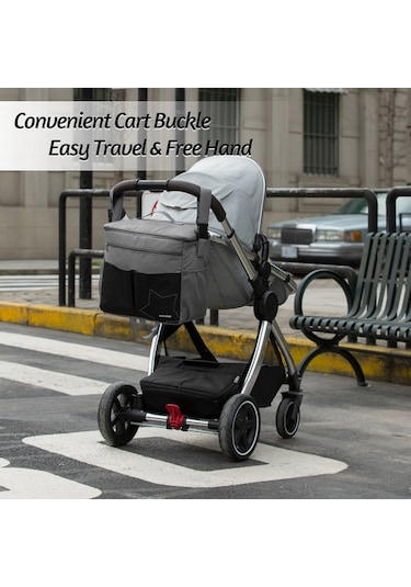 Flybuy Su Geçirmez Pratik Büyük Kapasiteli Bebek Bezi Çantası Anne Çantası Siyah