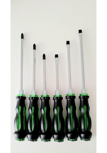 Zain 6'lı Tornavida Seti Manyetik Darbeli Profesyonel 6Set Yeşil