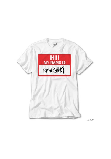 Eminem Hi My Name İs Beyaz Tişört Beyaz