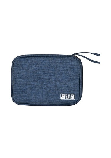 Novahub Lacivert Şarj Cihazı Güç Bankası Cep Telefonu Flash Kart Usb Kablo İçin Elektronik Aksesuar Düzenleyici Taşıma Çantası Lacivert