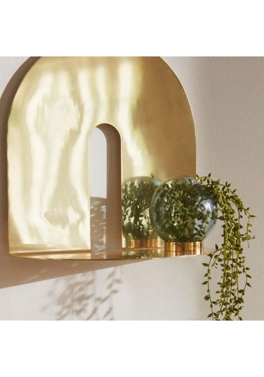 Castellum Metal Sac Lazer Kesim Duvar Rafı Gold