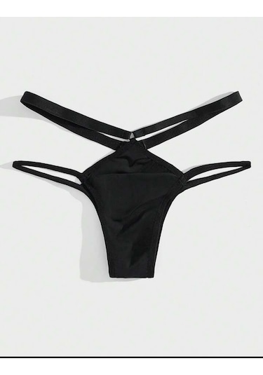 Erkek Metalli Brazillian Slip Siyah