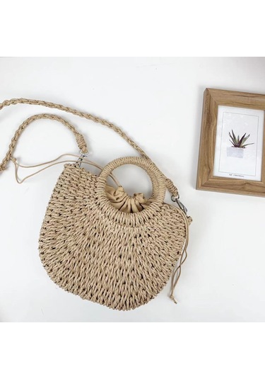 Yeni El Yapımıhasırçanta Kadınçantasıkahverengi Kahverengi