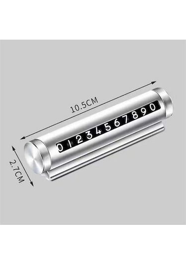 Gri Metal Kasa Numara Çevirmeli Araç İçi Telefon Numaratör Park Numarası Parkmatik Araba Numaratör