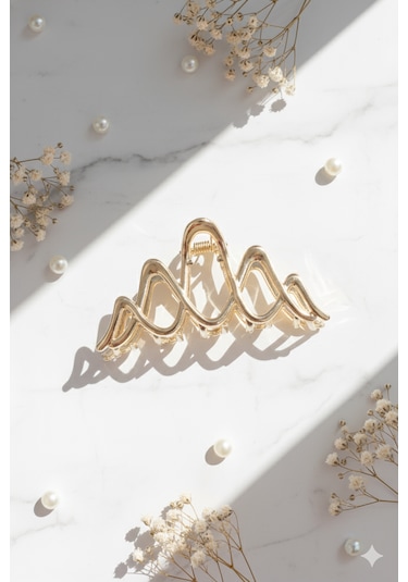 Mandal Modelli Metal Toka, Metal Klipsli Mandal Toka Altın