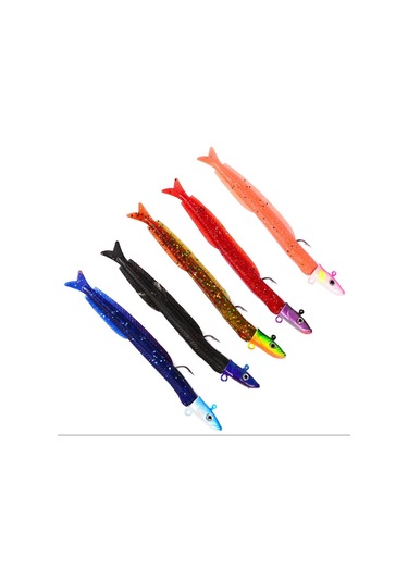 Profisher 5 Renk Silikon Yapay Metal Kafalı Yem 12.5 CM 13.9 G