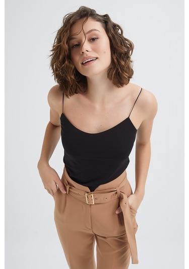 İp Askılı Bluz Siyah