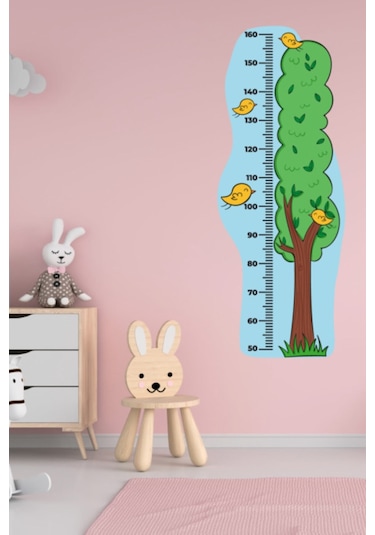 Çocuk Odası Ağaç Temalı Boy Ölçüm Cetveli Duvar Sticker