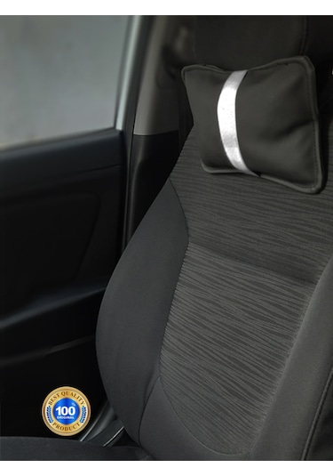 Citroen C-elysee Uyumlu Oto Koltuk ,araba Boyun Yastığı Beyaz Şerit 2 Adet Siyah