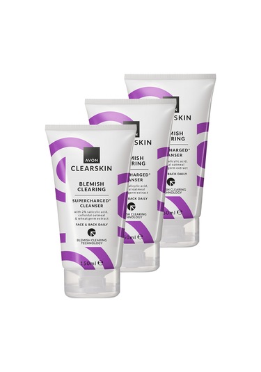 Avon Clearskin Supercharged Lekeler İçin Yüz Temizleyici 3 x 150 ML