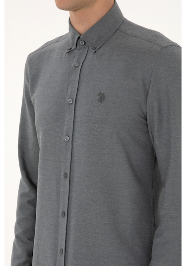 U.s. Polo Assn. Erkek Antrasit Gömlek Basic 50316723-vr006 Antrasit