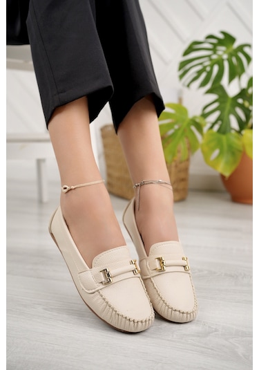 Khayt Daisy Casual Günlük Kadın Babet Ayakkabı Bej