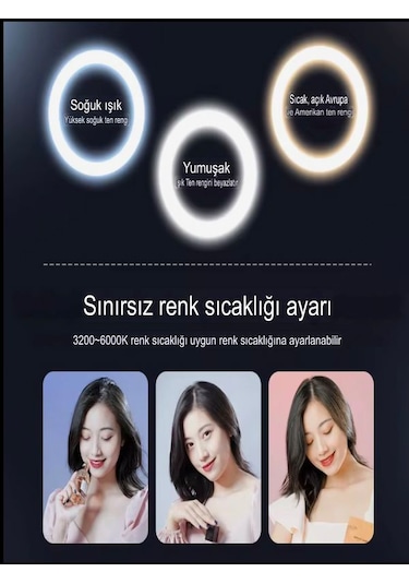 Rgb Led Halka Işık 168cm Teleskopik Tripodlu, 160 Led, Telefon Tutucu, Katlanabilir Ring Light