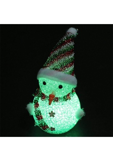 Renk Değiştiren Pilli. Led Kardan Adam - 15Cm X 6Cm