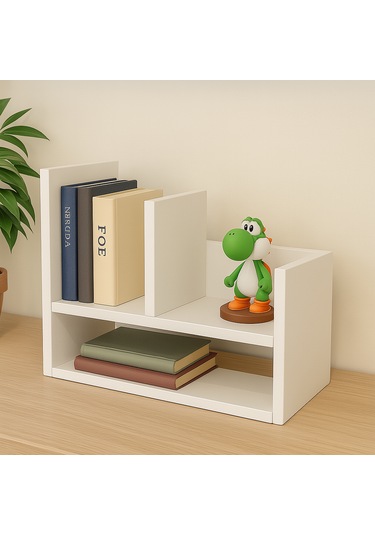 2 Katlı Masaüstü Kitaplık Modern Dekoratif Raf Ünitesi