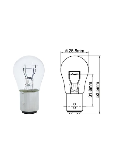 12v 1016 Ampul 21/5w Sl3117 Şaşı Tırnak Çift Duy Stop Sinyal Amp